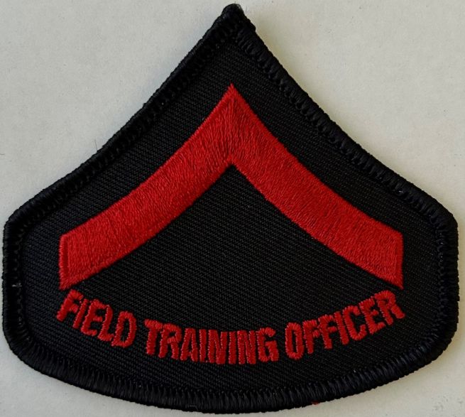 FIELD TRAINING OFFICER, FTO RED on BLACK SOLD in PAIRS - SEW ON.